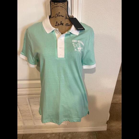 True Religion Polo Button up T- Shirt NEW SIZE M - Picture 1 of 3